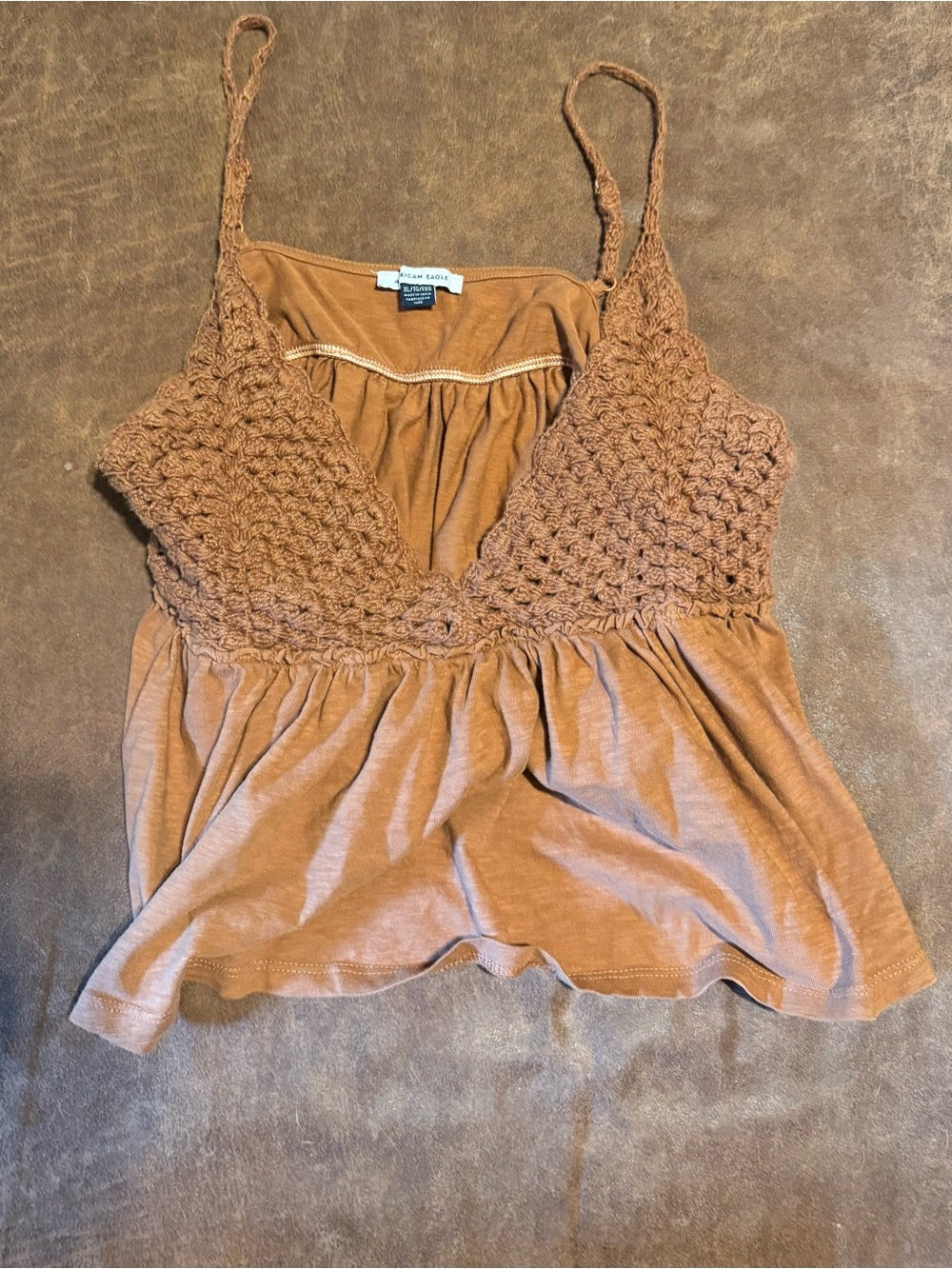 American Eagle Outfitters Crocheted V-Neck Tank